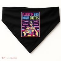 Fluent In 80s Movie Quotes Retro USA-Made Doggie Bandana thumb 0