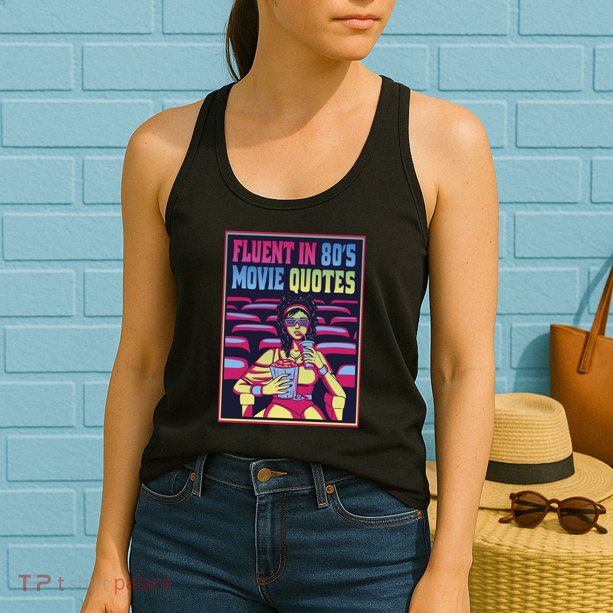 Fluent In 80s Movie Quotes Retro Women's Tank Top