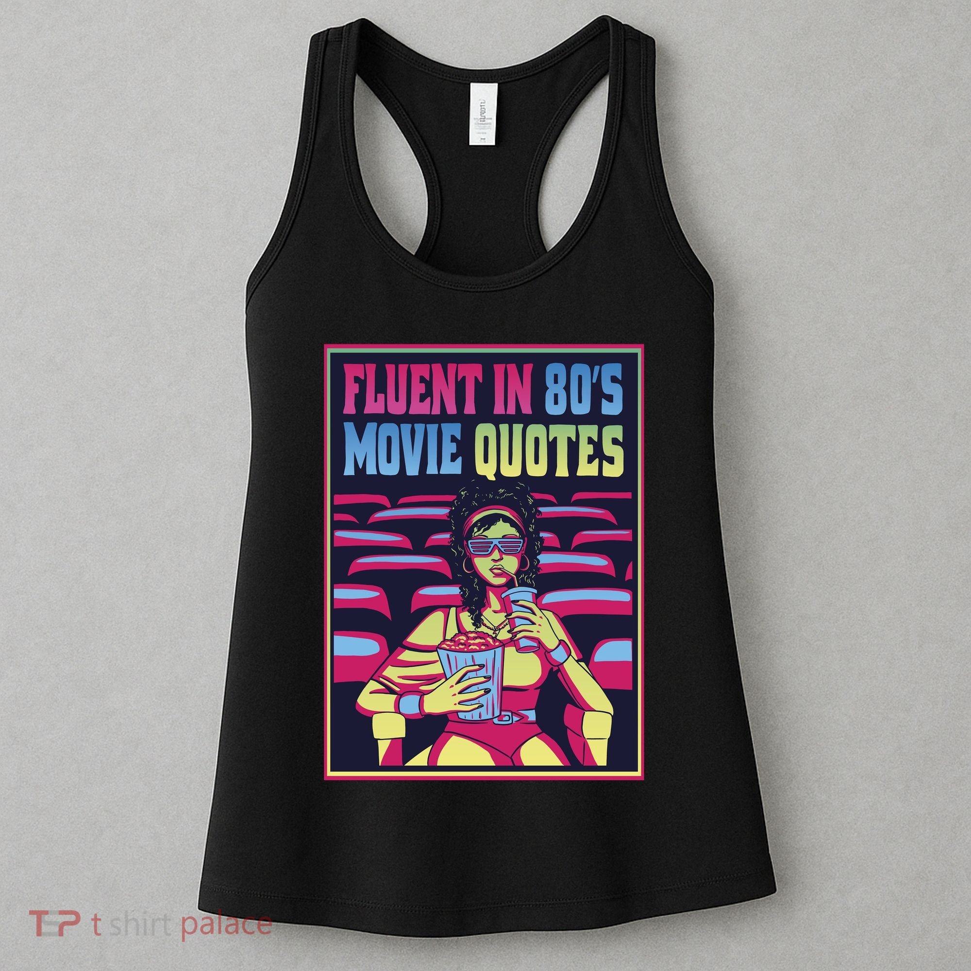 Fluent In 80s Movie Quotes Retro Women's Tank Top