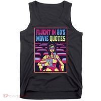 Fluent In 80s Movie Quotes Retro Tank Top thumb 0