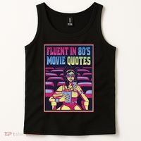 Fluent In 80s Movie Quotes Retro Tank Top thumb 2