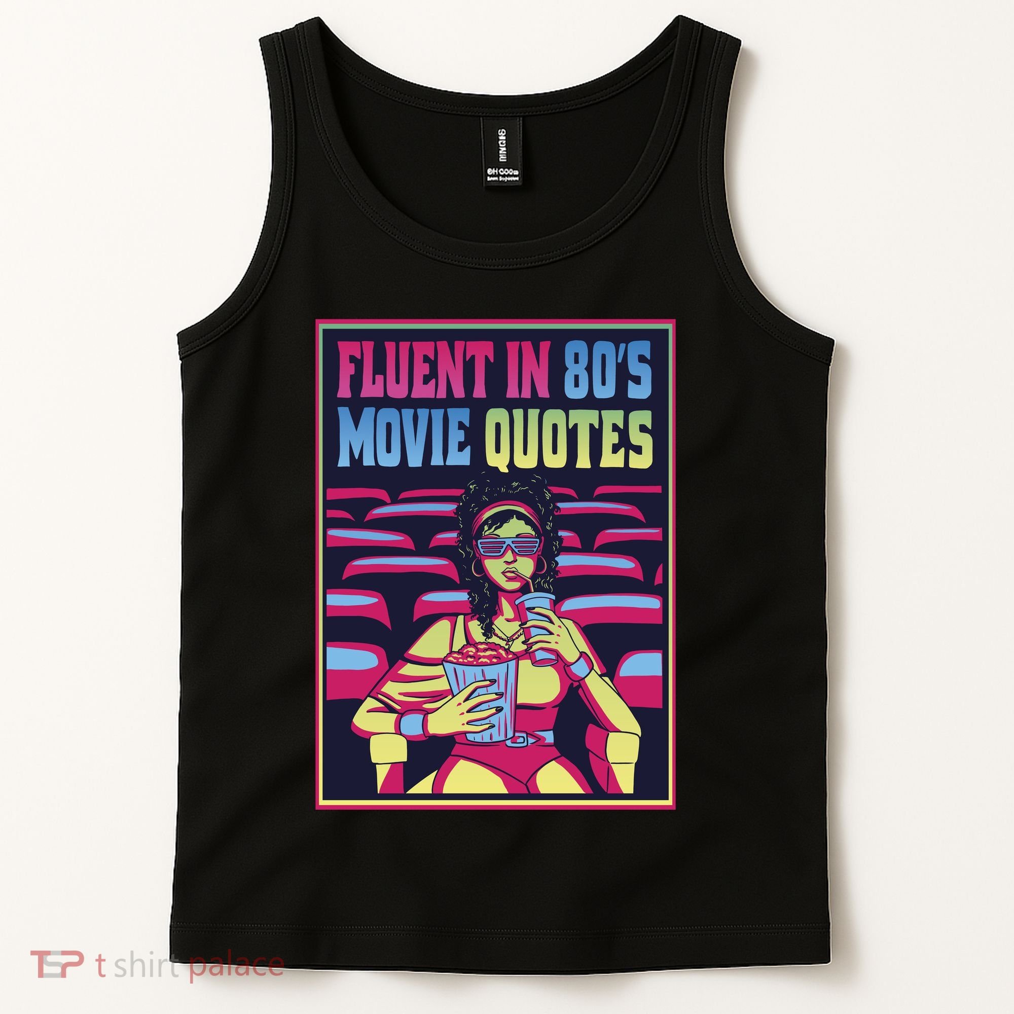Fluent In 80s Movie Quotes Retro Tank Top