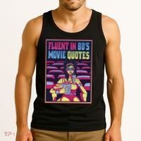 Fluent In 80s Movie Quotes Retro Tank Top thumb 3