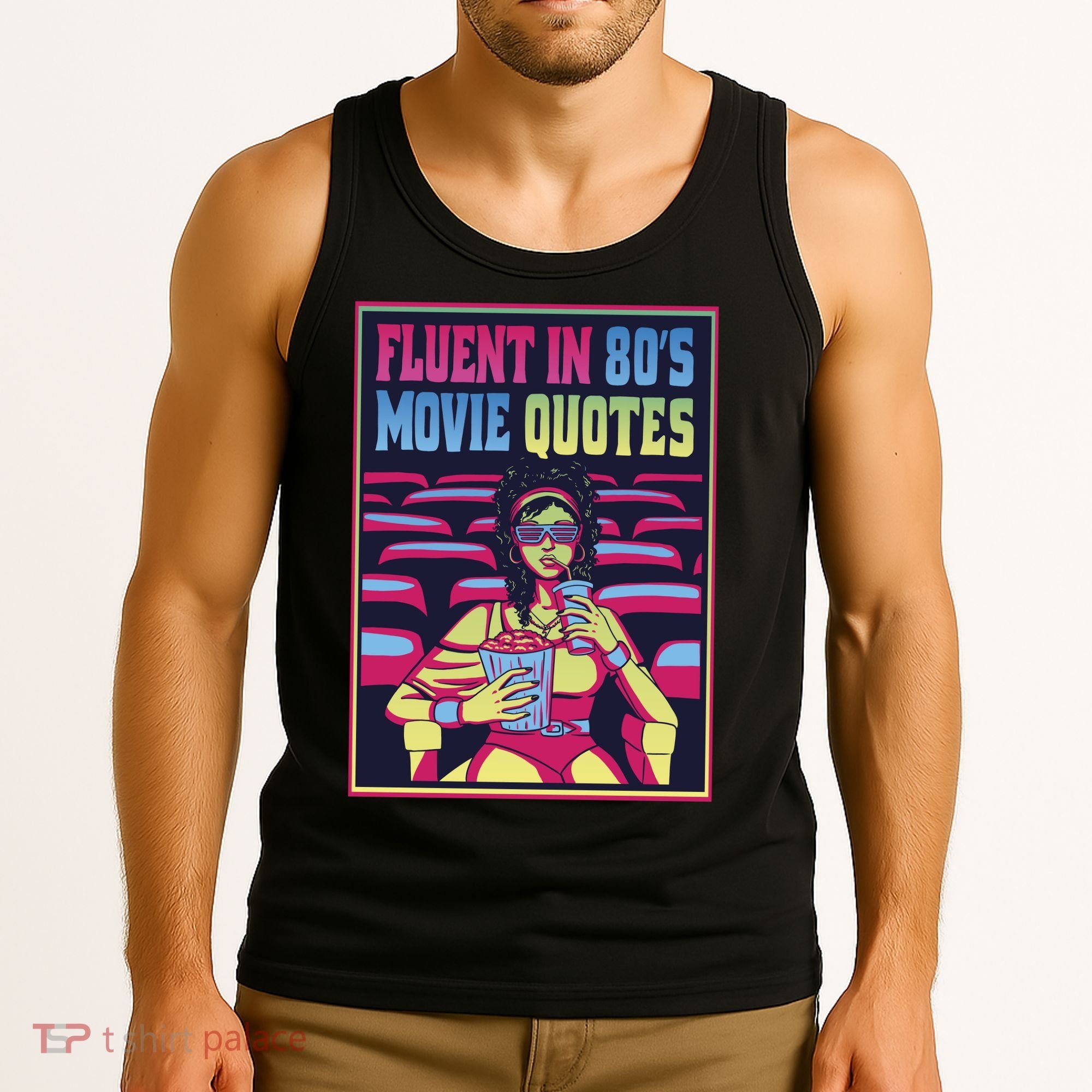 Fluent In 80s Movie Quotes Retro Tank Top