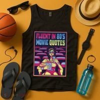 Fluent In 80s Movie Quotes Retro Tank Top thumb 4