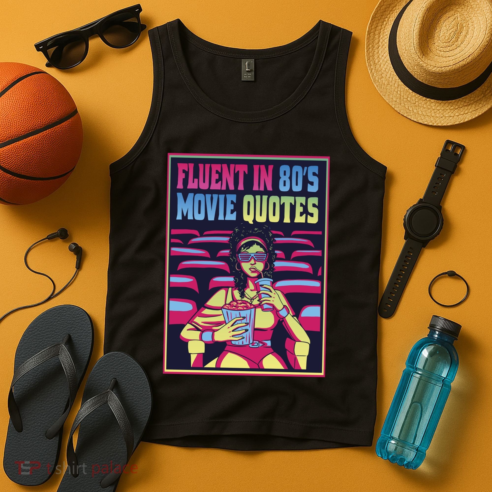 Fluent In 80s Movie Quotes Retro Tank Top