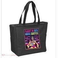 Fluent In 80s Movie Quotes Retro Tote Bag thumb 2