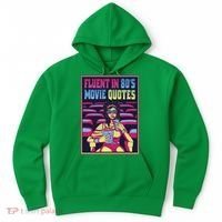 Fluent In 80s Movie Quotes Retro Hoodie thumb 0