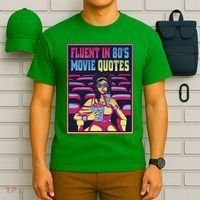 Fluent In 80s Movie Quotes Retro T-Shirt thumb 6