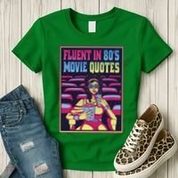 Fluent In 80s Movie Quotes Retro Women's T-Shirt thumb 3