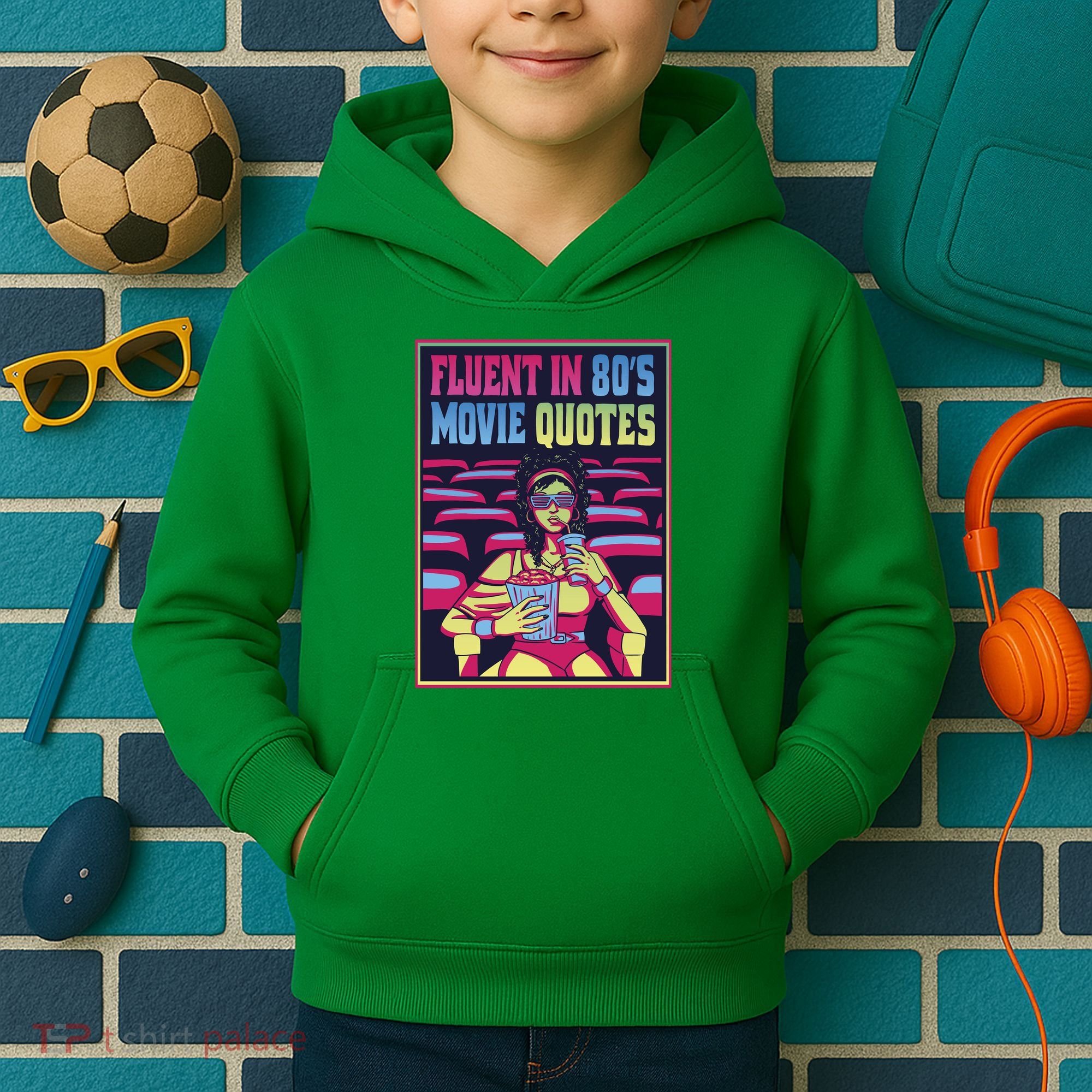 Fluent In 80s Movie Quotes Retro Kids Hoodie