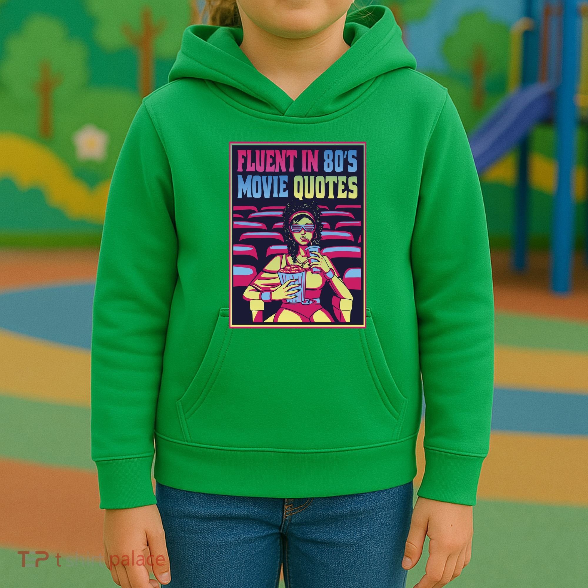 Fluent In 80s Movie Quotes Retro Kids Hoodie