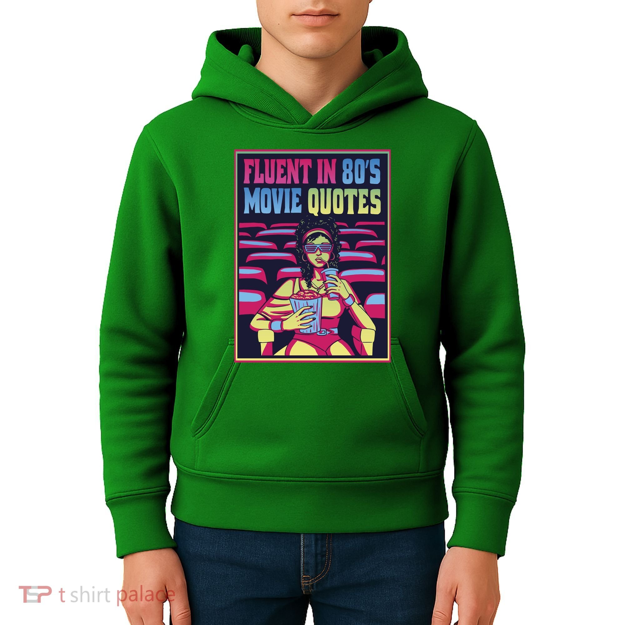 Fluent In 80s Movie Quotes Retro Kids Hoodie