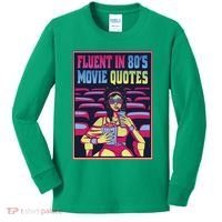 Fluent In 80s Movie Quotes Retro Kids Long Sleeve Shirt thumb 0