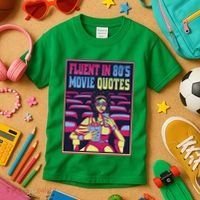 Fluent In 80s Movie Quotes Retro Kids T-Shirt thumb 3
