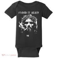 Flood It Again Funny Saying Boss Jesus Meme Lover Baby Bodysuit thumb 0