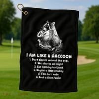 Funny I Am Like A Raccoon Golf Towel thumb 1