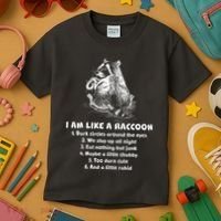 Funny I Am Like A Raccoon Kids T-Shirt thumb 3