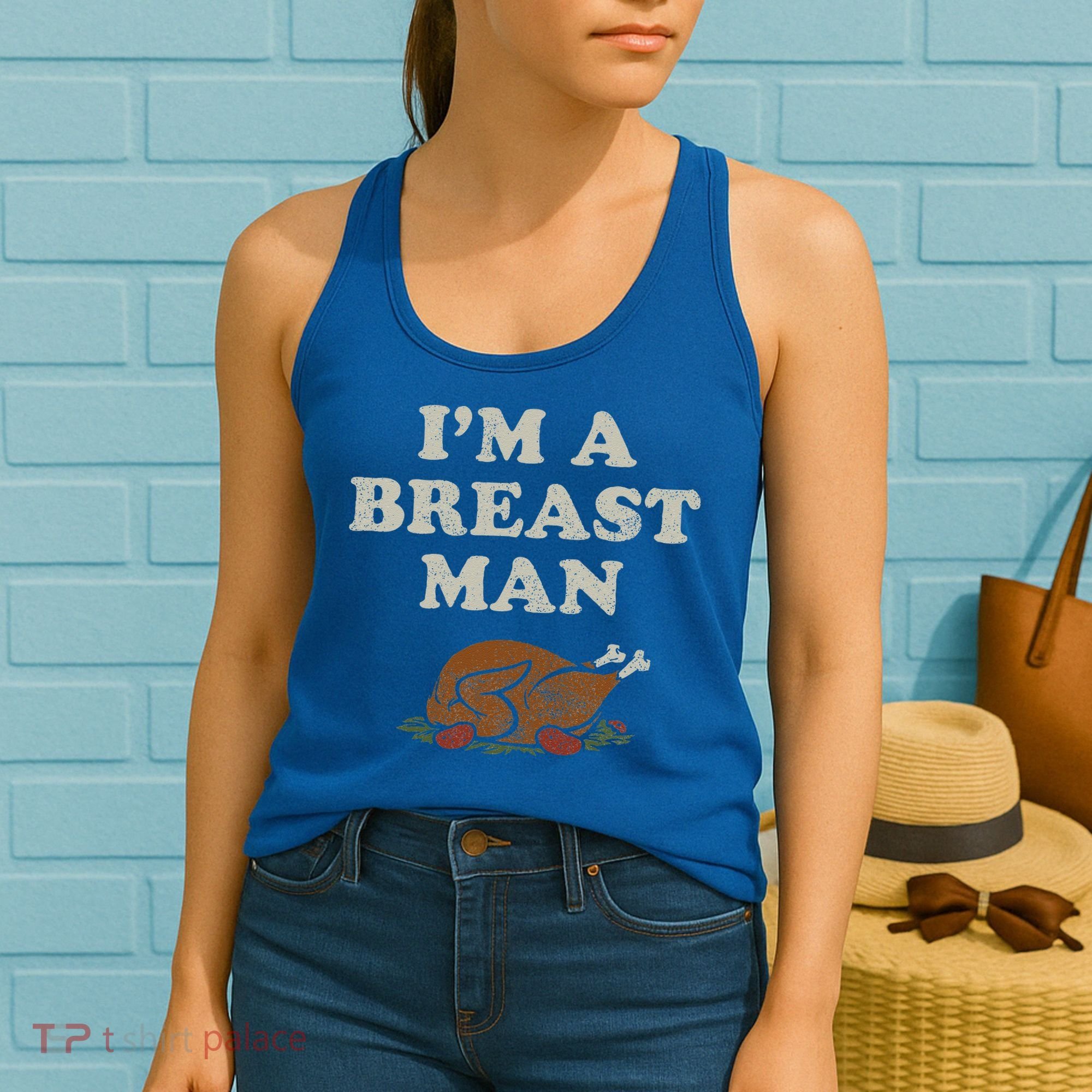Funny Im A Breast Man Turkey Thanksgiving Women's Tank Top