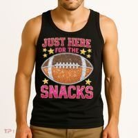 Football I Am Just For The Snacks Game Day Tank Top thumb 3