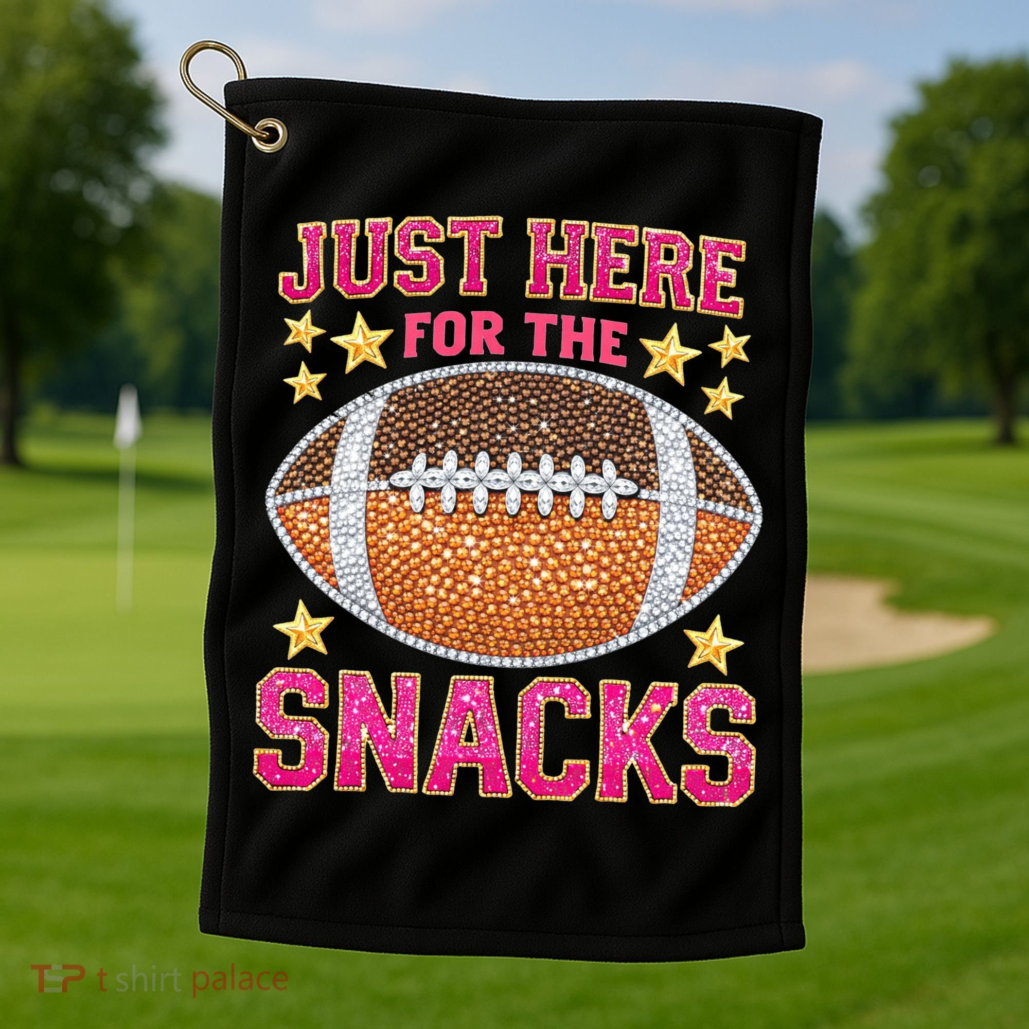 Football I Am Just For The Snacks Game Day Golf Towel