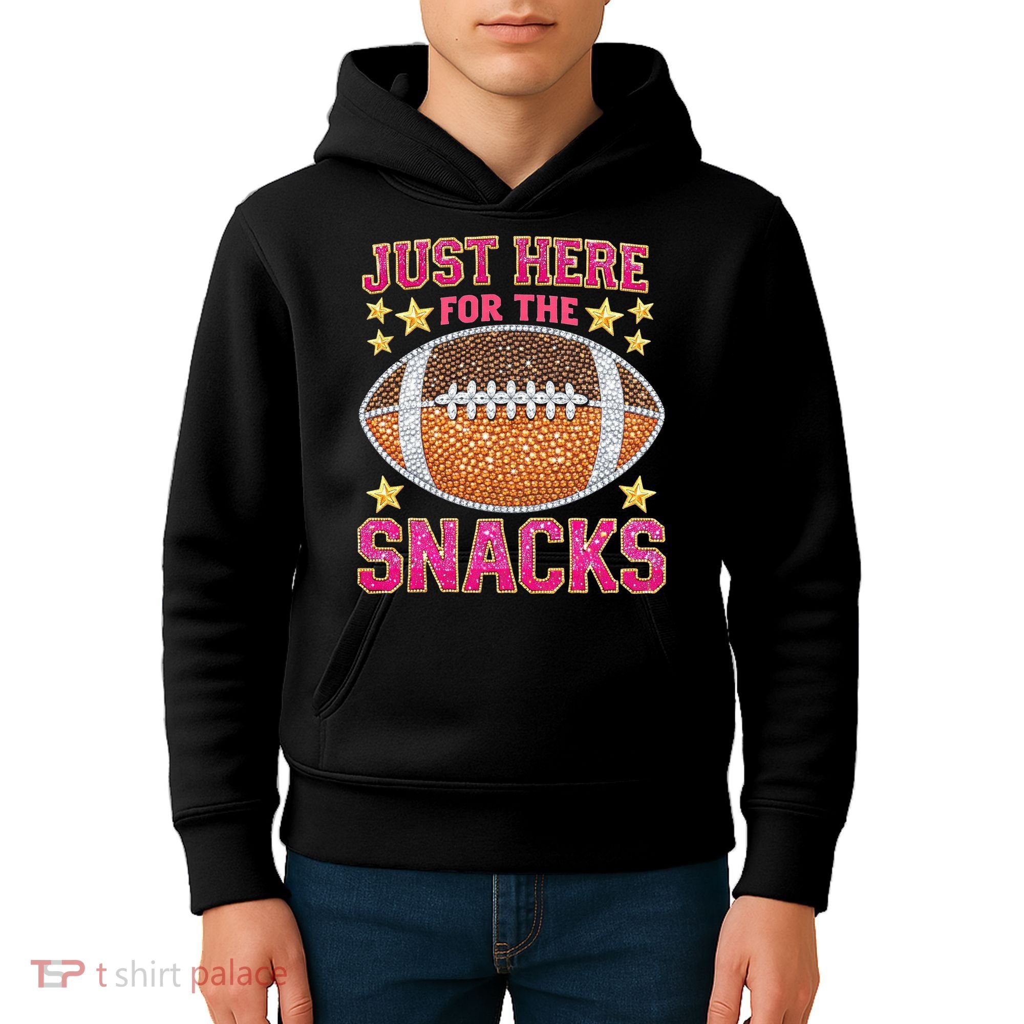 Football I Am Just For The Snacks Game Day Kids Hoodie