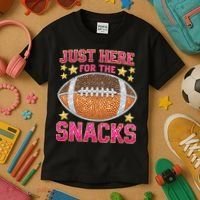 Football I Am Just For The Snacks Game Day Kids T-Shirt thumb 3