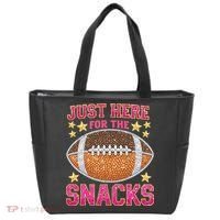 Football I Am Just For The Snacks Game Day Tote Bag thumb 0