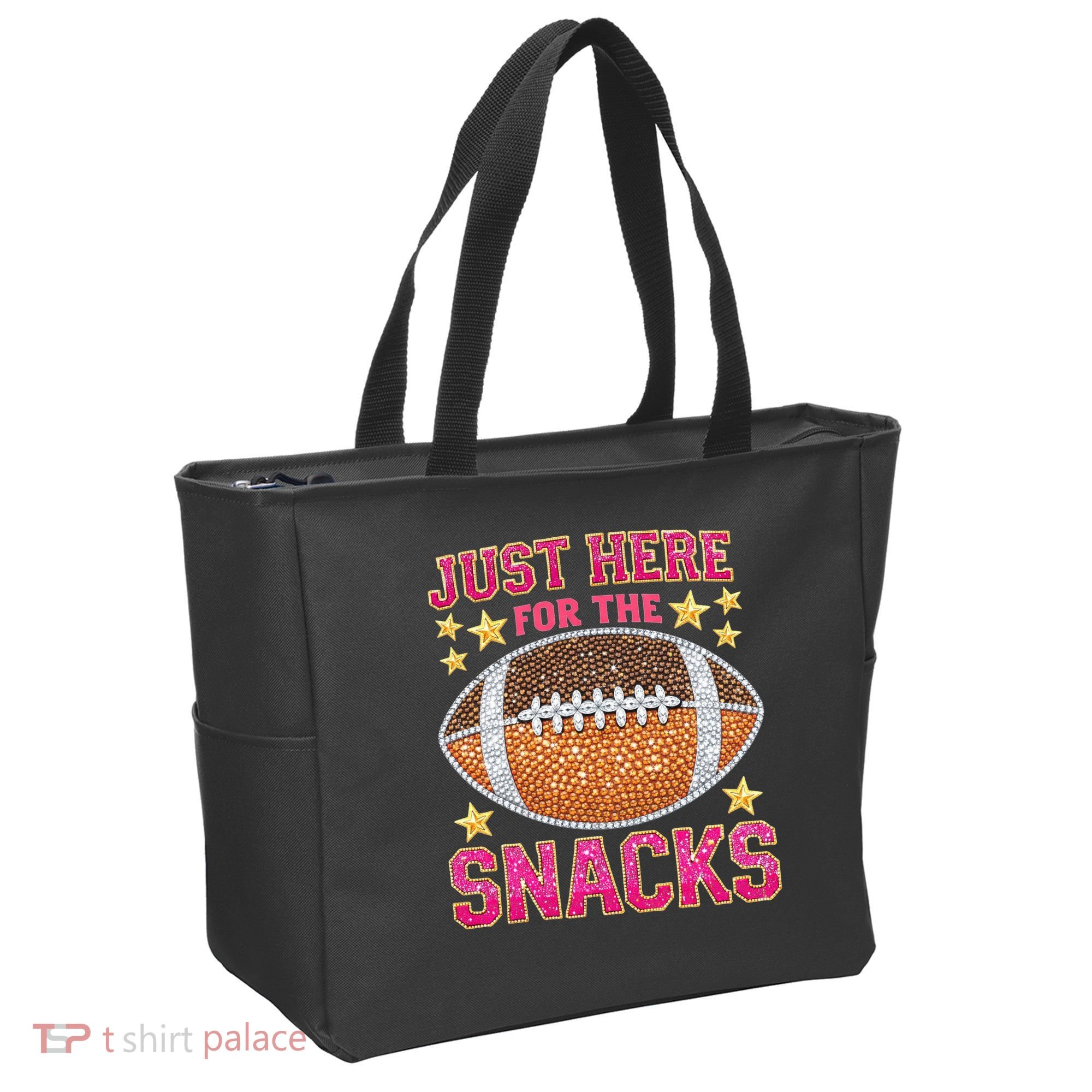 Football I Am Just For The Snacks Game Day Tote Bag