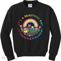 Feminist  It's A Beautiful Day To Smash The Patriarchy Kids Sweatshirt thumb 0