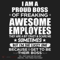 Funny I Am A Proud Boss Of Freaking Awesome Employees Gift Beanie thumb 2
