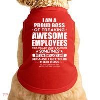 Funny I Am A Proud Boss Of Freaking Awesome Employees Gift Doggie Tank thumb 0