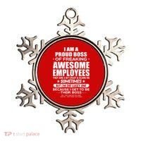 Funny I Am A Proud Boss Of Freaking Awesome Employees Gift Ornament thumb 0