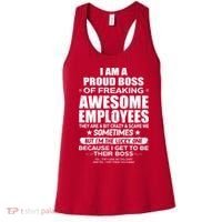 Funny I Am A Proud Boss Of Freaking Awesome Employees Gift Women's Tank Top thumb 0