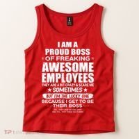 Funny I Am A Proud Boss Of Freaking Awesome Employees Gift Tank Top thumb 2