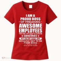 Funny I Am A Proud Boss Of Freaking Awesome Employees Gift Women's T-Shirt thumb 0