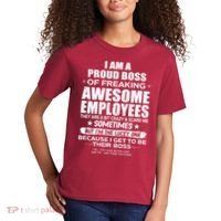 Funny I Am A Proud Boss Of Freaking Awesome Employees Gift Kids T-Shirt thumb 2