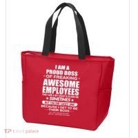 Funny I Am A Proud Boss Of Freaking Awesome Employees Gift Tote Bag thumb 3