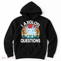 Funny I Axolotl Questions Cute Blue Axolotl Kawaii Retro Hoodie thumb 0