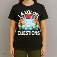 Funny I Axolotl Questions Cute Blue Axolotl Kawaii Retro T-Shirt thumb 4