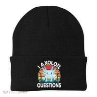 Funny I Axolotl Questions Cute Blue Axolotl Kawaii Retro Beanie thumb 0