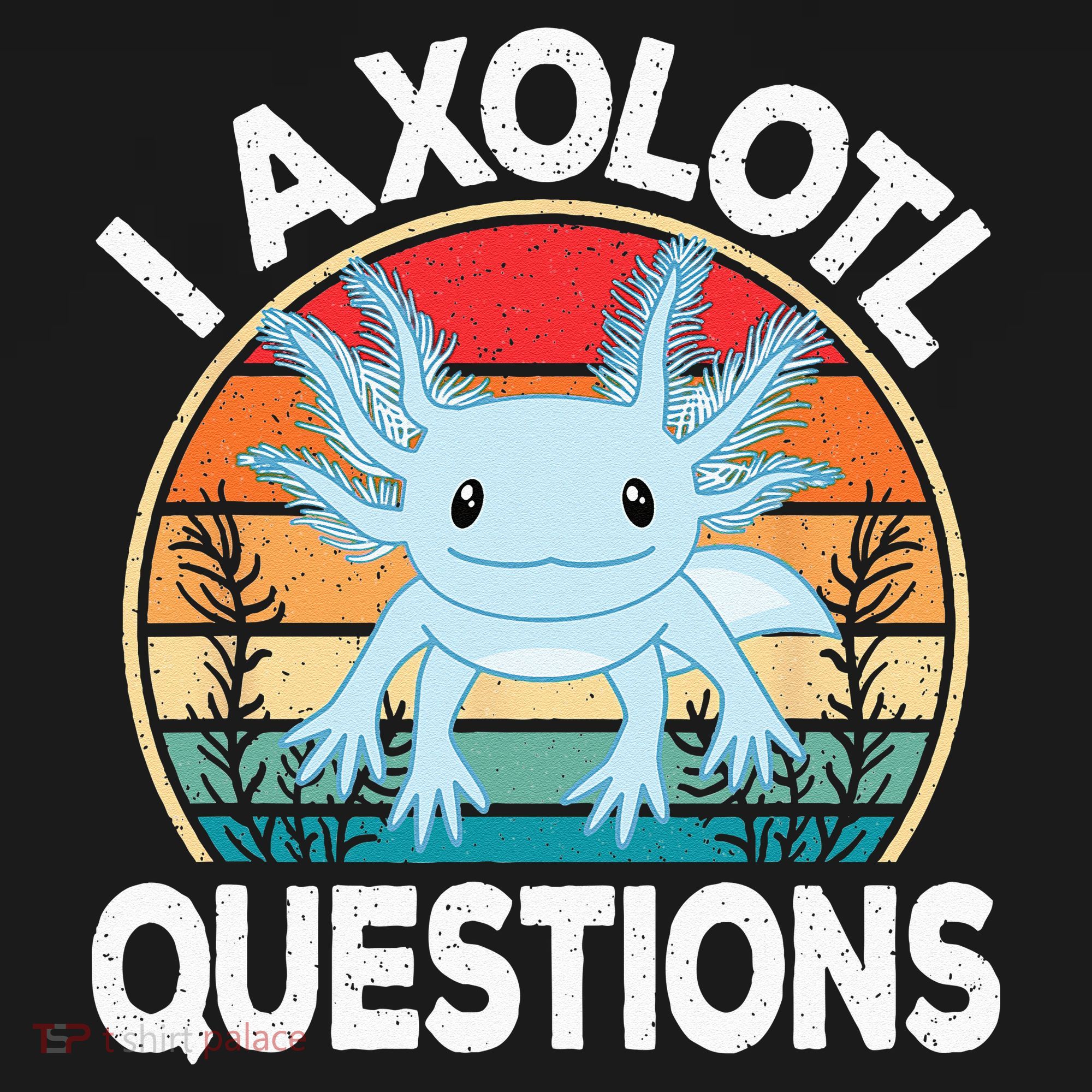 Funny I Axolotl Questions Cute Blue Axolotl Kawaii Retro Women's Hoodie