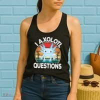 Funny I Axolotl Questions Cute Blue Axolotl Kawaii Retro Women's Tank Top thumb 2