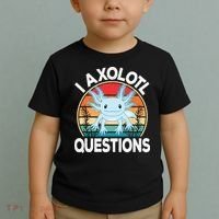 Funny I Axolotl Questions Cute Blue Axolotl Kawaii Retro Toddler T-Shirt thumb 2