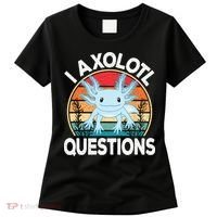 Funny I Axolotl Questions Cute Blue Axolotl Kawaii Retro Women's T-Shirt thumb 0