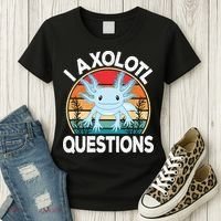 Funny I Axolotl Questions Cute Blue Axolotl Kawaii Retro Women's T-Shirt thumb 3