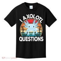 Funny I Axolotl Questions Cute Blue Axolotl Kawaii Retro Kids T-Shirt thumb 0