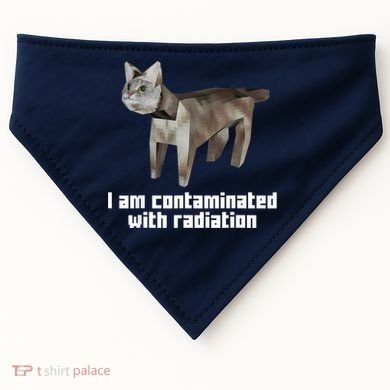 Funny I Am Contaminated With Radiation Ironic Cat Meme USA-Made Doggie Bandana