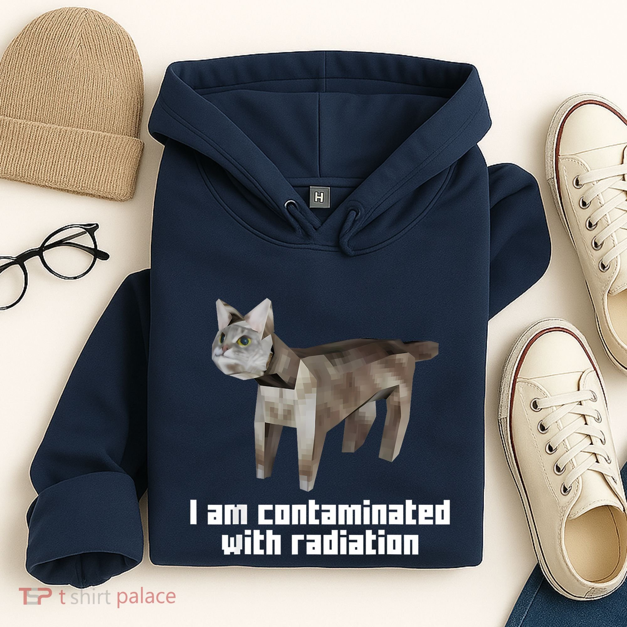 Funny I Am Contaminated With Radiation Ironic Cat Meme Hoodie