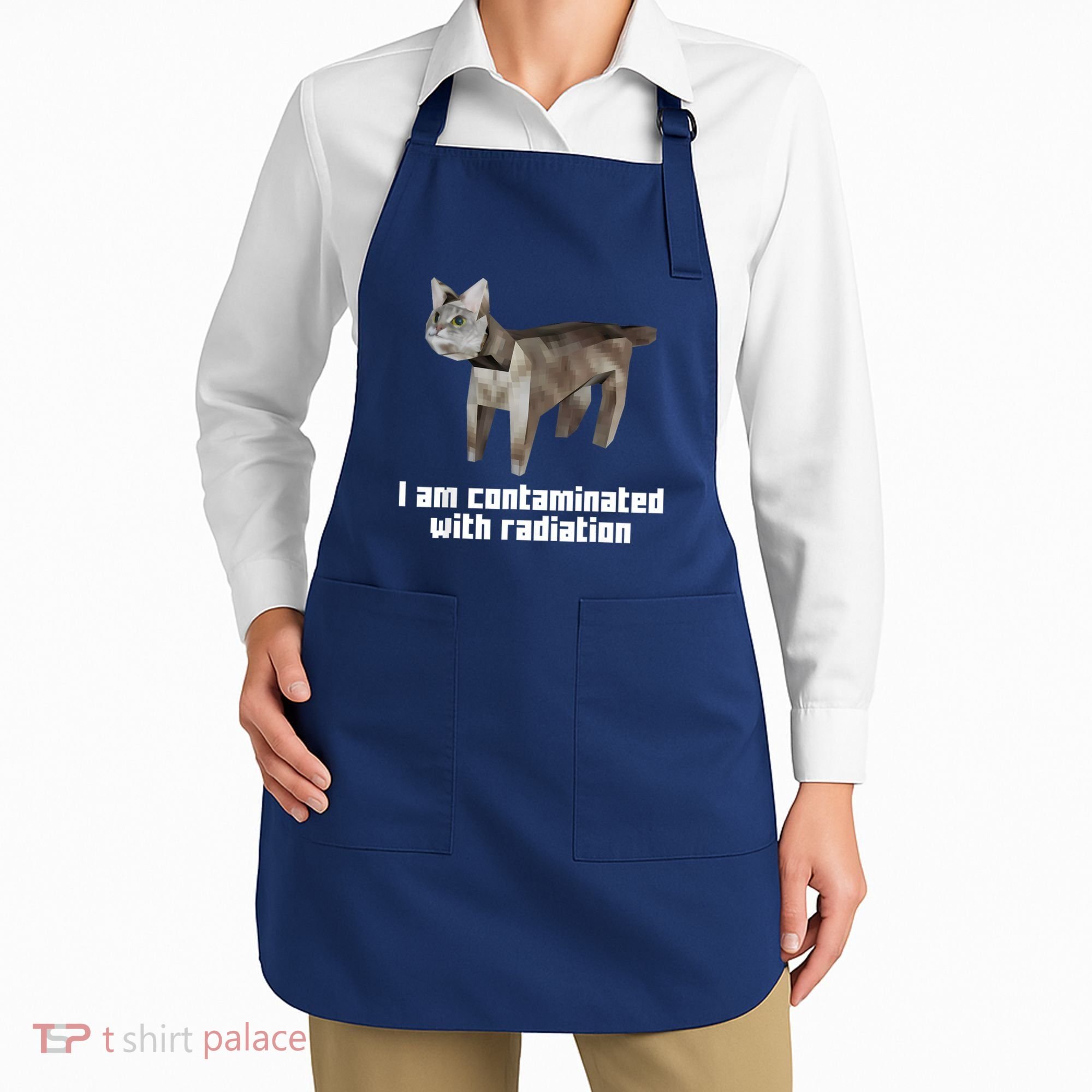 Funny I Am Contaminated With Radiation Ironic Cat Meme Apron